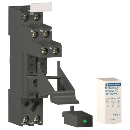 Schneider Electric RSB2A080BD Relé 2-polet, 8 A, 24 V DC, Elfordeling & strømforsyning