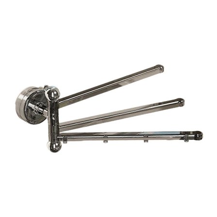 Drejelig håndklædeholder, vægmonteret, drejelig håndklædestang til badeværelse, brusebad, sort