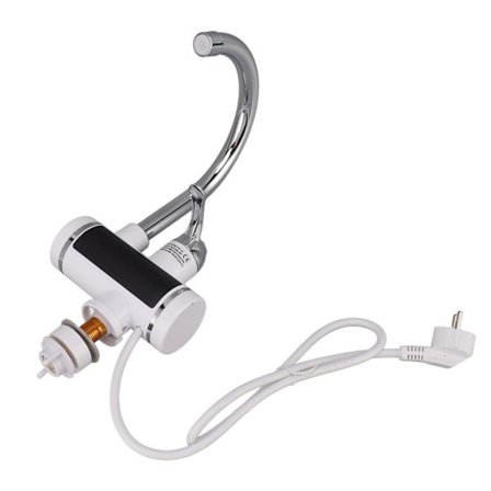 Elektrisk varmtvandshane i rustfrit stål, øjeblikkelig opvarmning, nem installation til køkken og badeværelse, EU-stik 220V