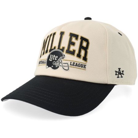 American Needle - Beige adjustable Keps - Miller Lite Football Roscoe Ivory/Black A-frame Adjustable @ Hatstore