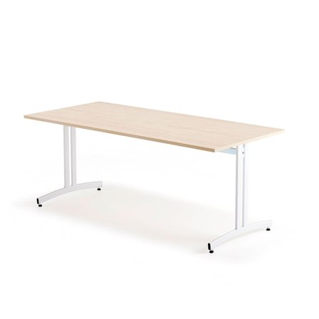 Canteen table SANNA, 1800x800x720 mm, white/birch