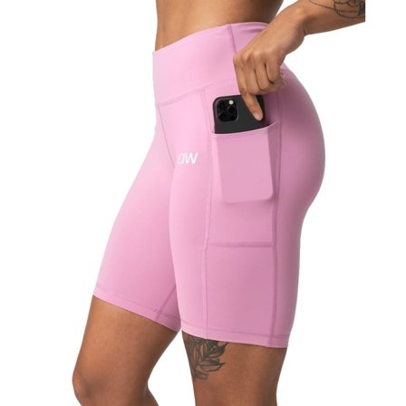 ICANIWILL Women's Classic Pocket Bikers Women workout shorts Pink L