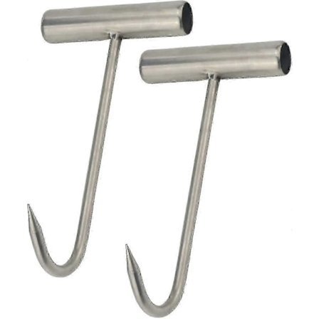 2 kpl Ruostumattomasta Teräksestä Valmistettuja T-koukkuja Lihan Luun Poistamiseen Keittiöön, Lihakauppaan, Ravintolaan, BBQ-työkaluksi