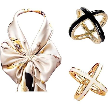 Sæt med 2 tørklæderinge til damers tørklæder, silketørklæder, skjorter