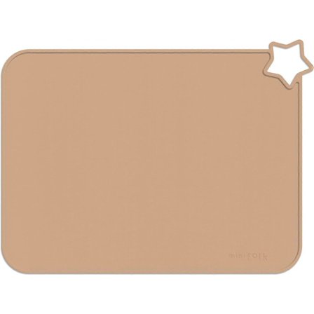 Enkel silikone stjerneformet bordskåner til børn | Bordmåtte til baby og småbørn | Skridsikker måtte | Kladdfri Abrikos