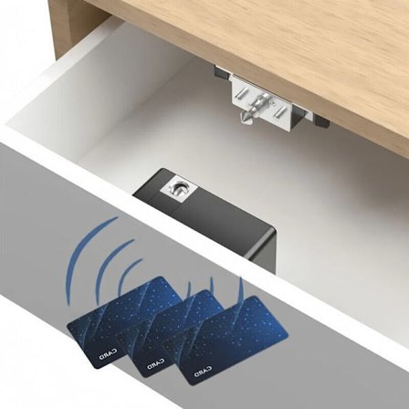 DIY skjult elektronisk skabslås til træskabe, skabe, skuffer og garderobeskabe, med 3 kort