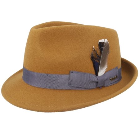 Stetson - Schwarz Trilby Hut - Woolfelt Mustard Trilby @ Hatstore