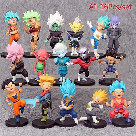 16 kpl Dragon Ball Super Son Goku Vegeta Broly Buu Toimintahahmot Lelut 1kpl(16kpl) V