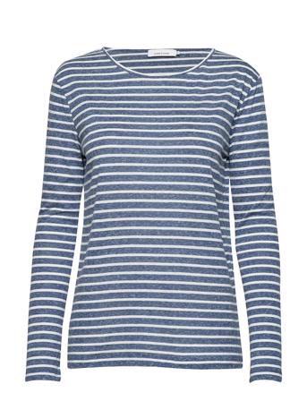 Nobel Ls Stripe 3173 T-shirts & Tops Long-sleeved Sininen Samsøe Samsøe