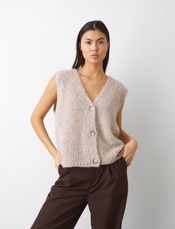 Noella Jacey Knit Vest - Cream - XS/S