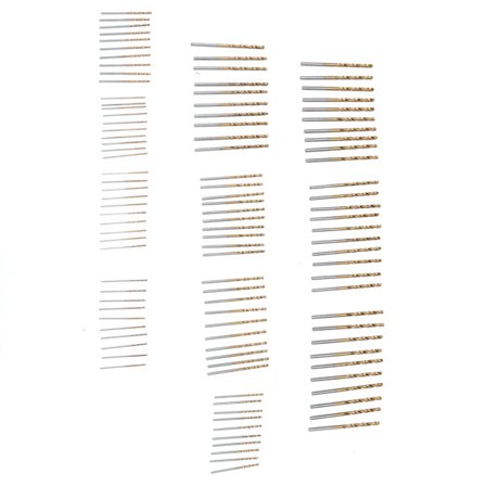 100 stk. bor-sæt med vrid, slidstærkt titaniumbelagt vridbor-kombination til træ, metal, stål