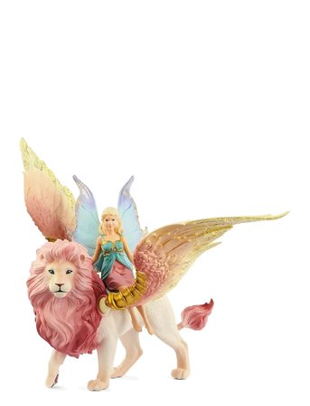 Schleich Fairy In Flight On Winged Lion Patterned Schleich