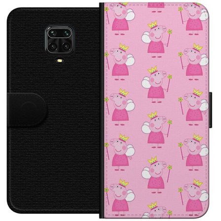 Kompatibel Tegnebogsetui til Xiaomi Redmi Note 9 Pro Greta Gris og Peppa Pig med dinosaur og dyr, legende tegnet børnescene på blå baggrund