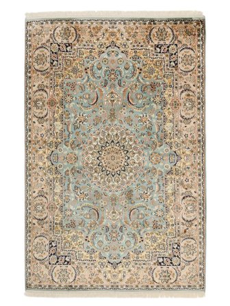 Orientalsk Kashmir Ren Silke Teppe 125X187 Brun/Oransje Silke, India