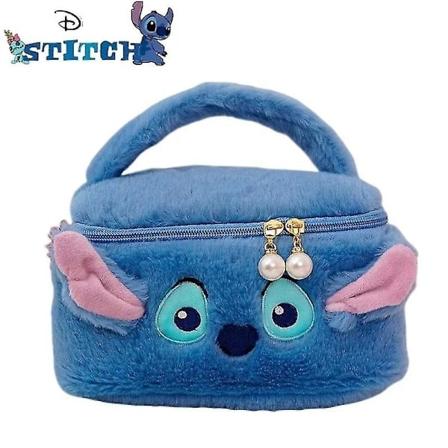 Anime Stitch Kosmetikväska för Kvinnor Stor Kapacitet Makeup Förvaringsväska Låda Bärbar Cartoon Figur Plysch Handväska Flickpresent - Perfekt A A