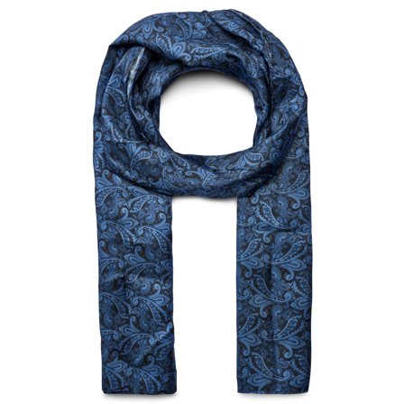 NAVY & LIGHT BLUE PAISLEY Pattern Silk Scarf for Men - Summer scarves