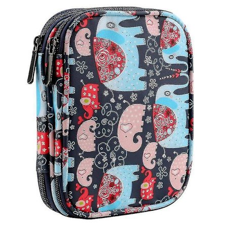 Virkkuukoukkujen säilytys, ergonominen virkkuukoukkujen järjestäjä, virkkaustyökalujen säilytyslaukku - kukkakuvio