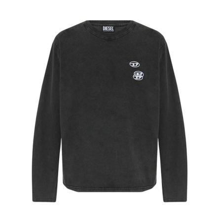 Diesel, Long Sleeve Tops Grijs, Heren, Maat:S