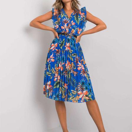 Kvinnor Kortärmad Lång Klänning V-ringad Summer Beach Sundress
