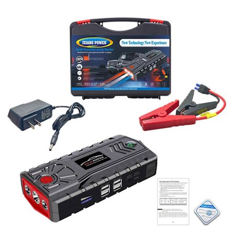 Car Jump Starter Power Bank Pack Kannettava Auto Battery Booster Pikalaturi 12V Hätäkäyttö LED-valolla käynnistyslaitteella