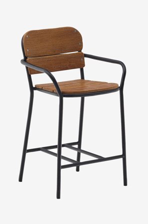 Kave Home - Barstol - algueret 2-pack - Svart - Barstolar & pallar - Från Homeroom