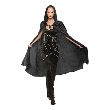 Sammetscape Svart Maskeraddräkt