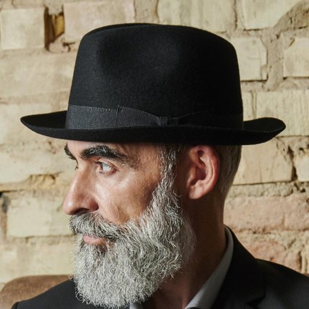 Filippo Zwarte Moda Fedora met Onafgewerkte Rand voor mannen - Fedora hoeden