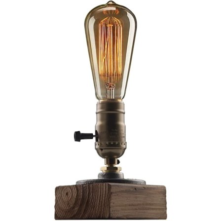 Steampunk industriell skrivbordslampa, retro steampunk rörskrivbordslampa, E27 Edison glödlampa.