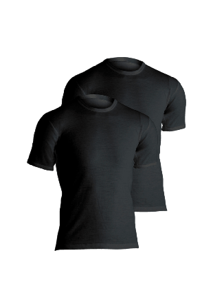 Dovre 2-pack T-shirts | Merinoull Vit Underlinnen & Herr Svart XXL