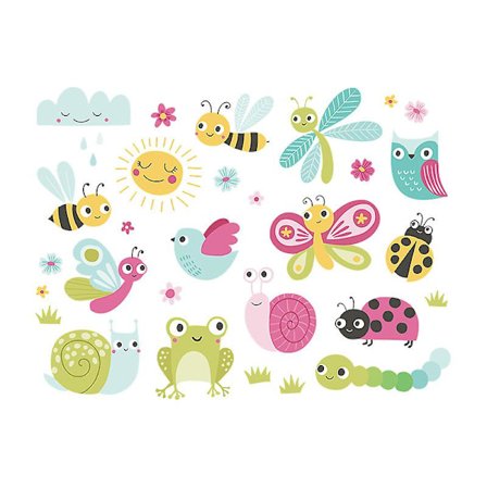 Insekttrykk veggklistremerke for barnehage baby barnerom veggdekor klistremerke, 1 sett