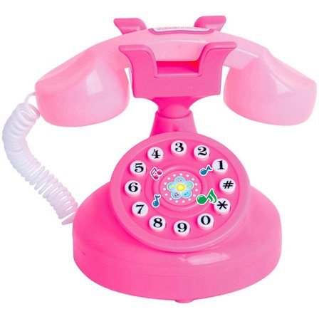 Legetøjstelefon til drenge og børn, fastnettelefon, legetøjstelefon af plastik, babydukke, talende telefon, retro telefon