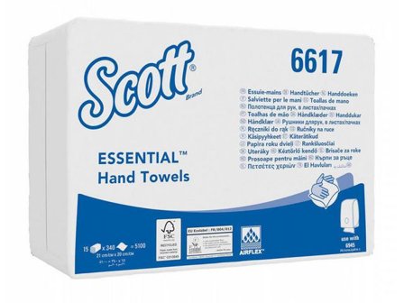 SCOTT Pappershandduk Essential vit 5100/fp - Lyreco - Städ och hygien - Toalettpapper och torkpapper - Pappershanddukar