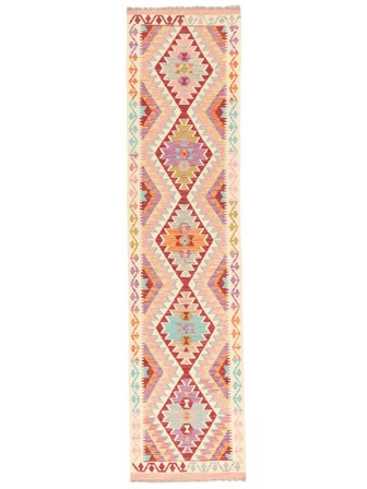 Piccolo Kilim Afghan Old Style Tappeto 86X300 Lana