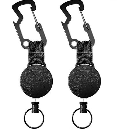 2 stk. Inntrekkbar nøkkelring Multifunksjons Badge Holder Snelle Med Stålvaier Multiverktøy Nøkkelring (shikai)-yuhao