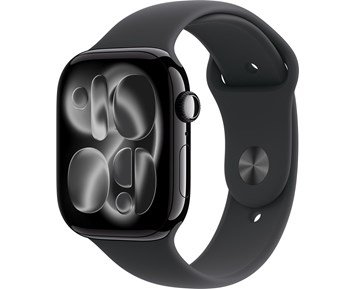 Apple-Watch Series 11 GPS 46mm Jet Black Aluminium Case with Black Sport Band - S/M-Apple Watch Series 11 – 46mm S/M-Personal training-Apple Watch