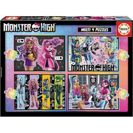 4 progressiva pussel - EDUCA - Multi 4 Monster High 50-80-100-150
