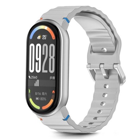Tech-Protect silikone sportsrem til Xiaomi Smart Band 8 / 9 / 10 / NFC - Grå