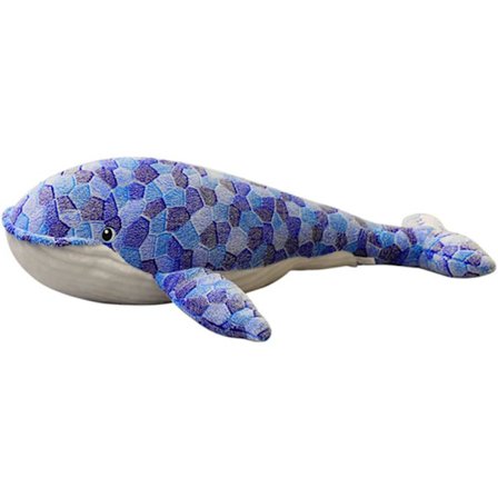 Myk Blåhval Plysjleketøy, Stor Blåhval Plysjpute, Morsom Gave Blåhvaldekorasjon for Modige Gutter og Jenters Rom (19,7 tommer/50 cm)