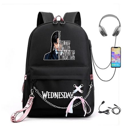 Wednesday Addams Ryggsekk Mirabel Madrigal Skolesekker Usb Lading Ryggsekk Reise Notatbok Skoleveske For Barn Studenter