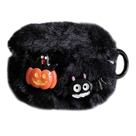 Apple AirPods Pro 2 / AirPods Pro Fodral Halloween Pumpa Fladdermus Fluffigt flexibelt skydd med ringspänne