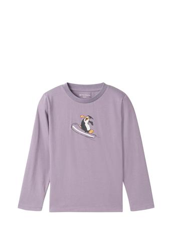 Printed Longsleeve Tops T-shirts Long-sleeved T-shirts Purple Tom Tailor