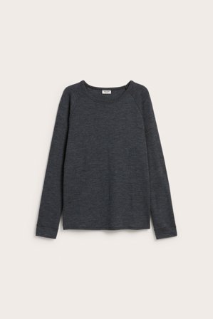 Kappahl | Koszulka z długimi rękawami, z wełny merino Czarne 146/152 | Czarne