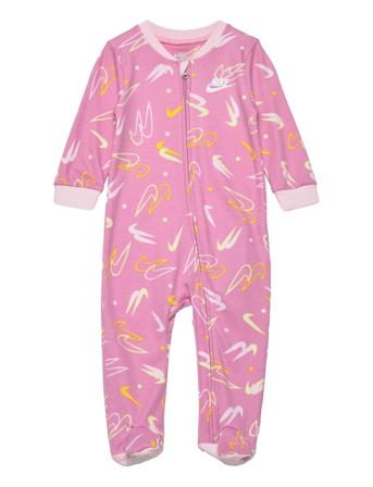 Interlock Footed Coverall Långärmad Bodysuit Multi/mönstrad Nike