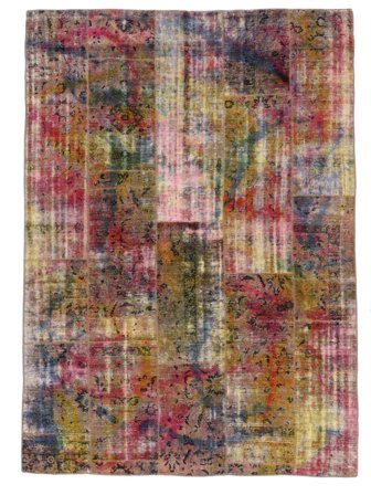 Hand Knotted Persian Patchwork Rug 225X314 Brown/Dark Red