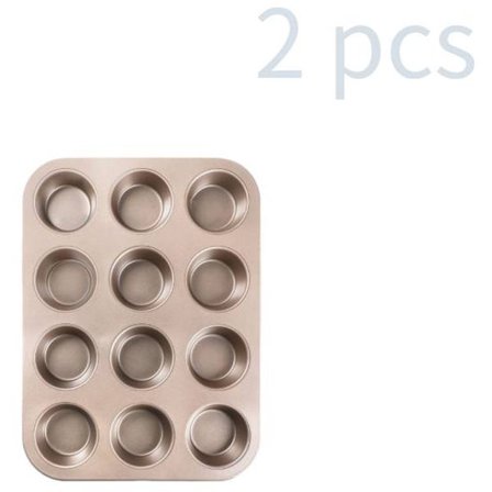 Sæt med 2 store non-stick muffinforme til cupcakes, brownies, kager og buddinger - 35 - 5 x 26
