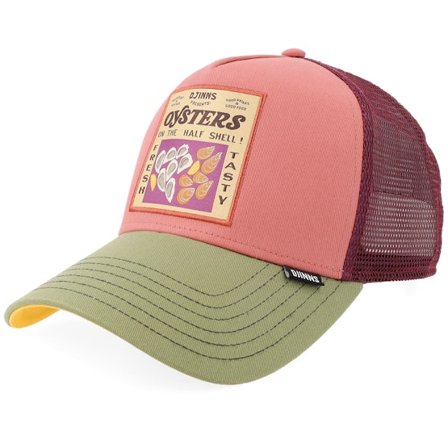 Djinns - Rood trucker Cap - Food Oysters Ginger/Light Olive Trucker @ Hatstore