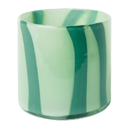 Åhléns Home Ljuslykta LUMA STRIPE 10 cm Ljus & ljusstakar Grön ONESIZE