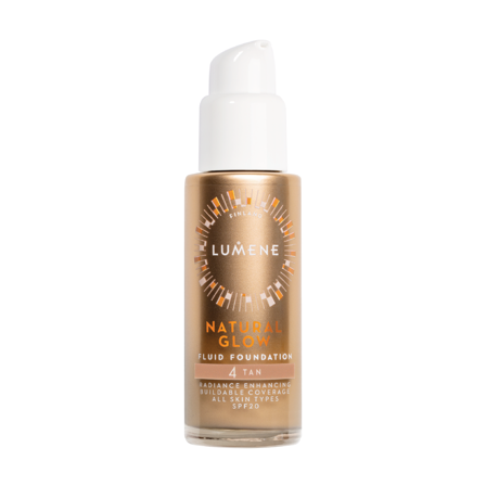 Lumene Natural Glow Fluid Foundation SPF20, 4 Tan, 30 ml