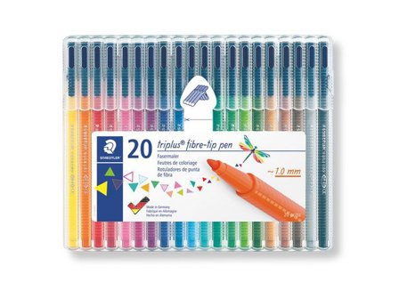 Staedtler Fiberspetspenna, Triplus , tunn spets, olika bläckfärger 20/fp - Lyreco - Kontorsmaterial - Pennor - Finelinerpennor