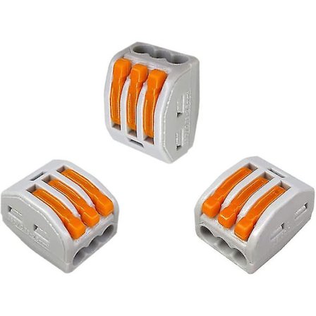 30 st hävarmsmuttrar, 3-portars ledare kompakt, kompakt anslutningsdon fjäderterminalblock